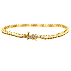 Pre Owned 14ct Diamond Tennis Bracelet ZN868